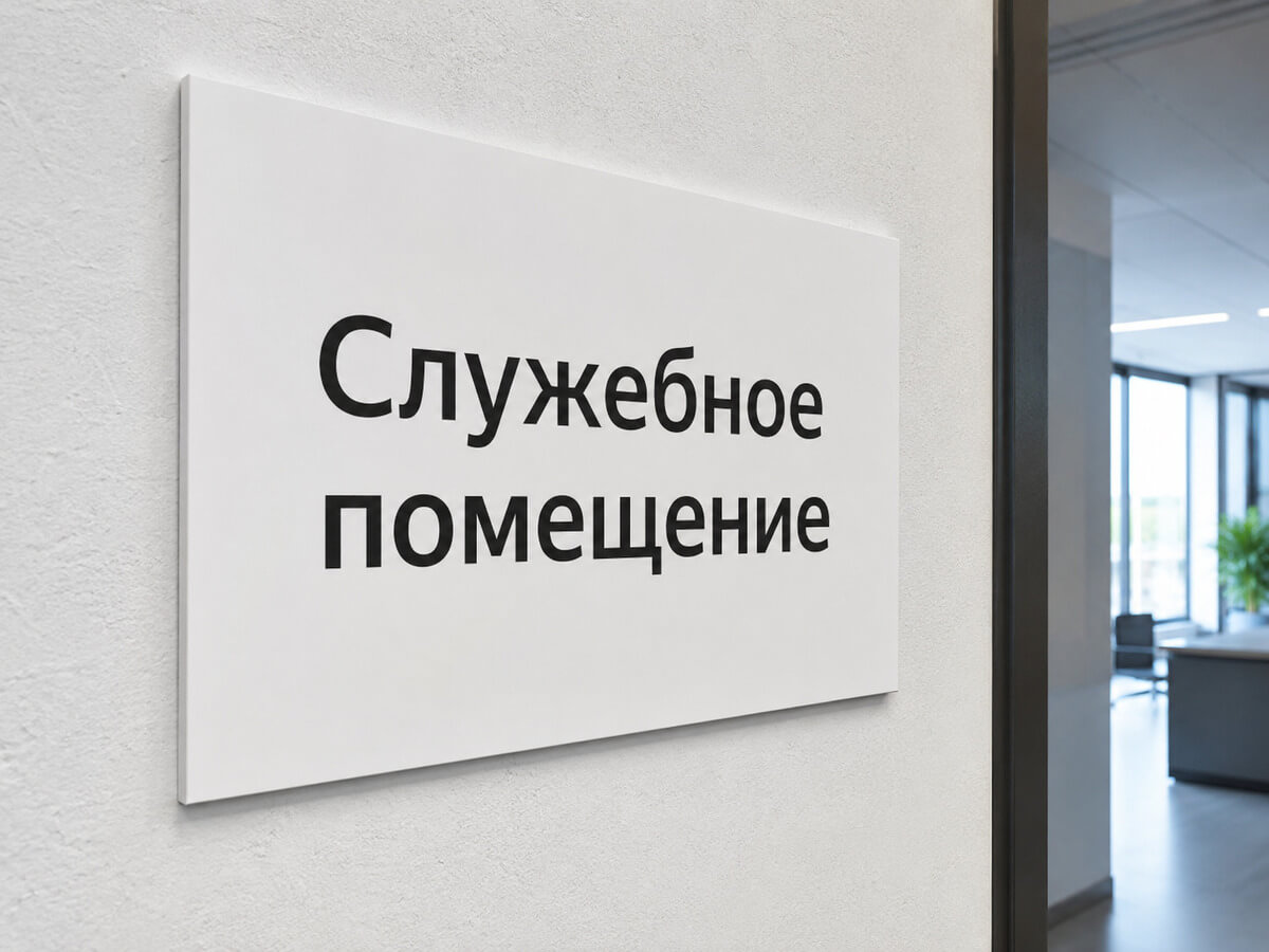Офисная табличка с надписью Служебное помещение