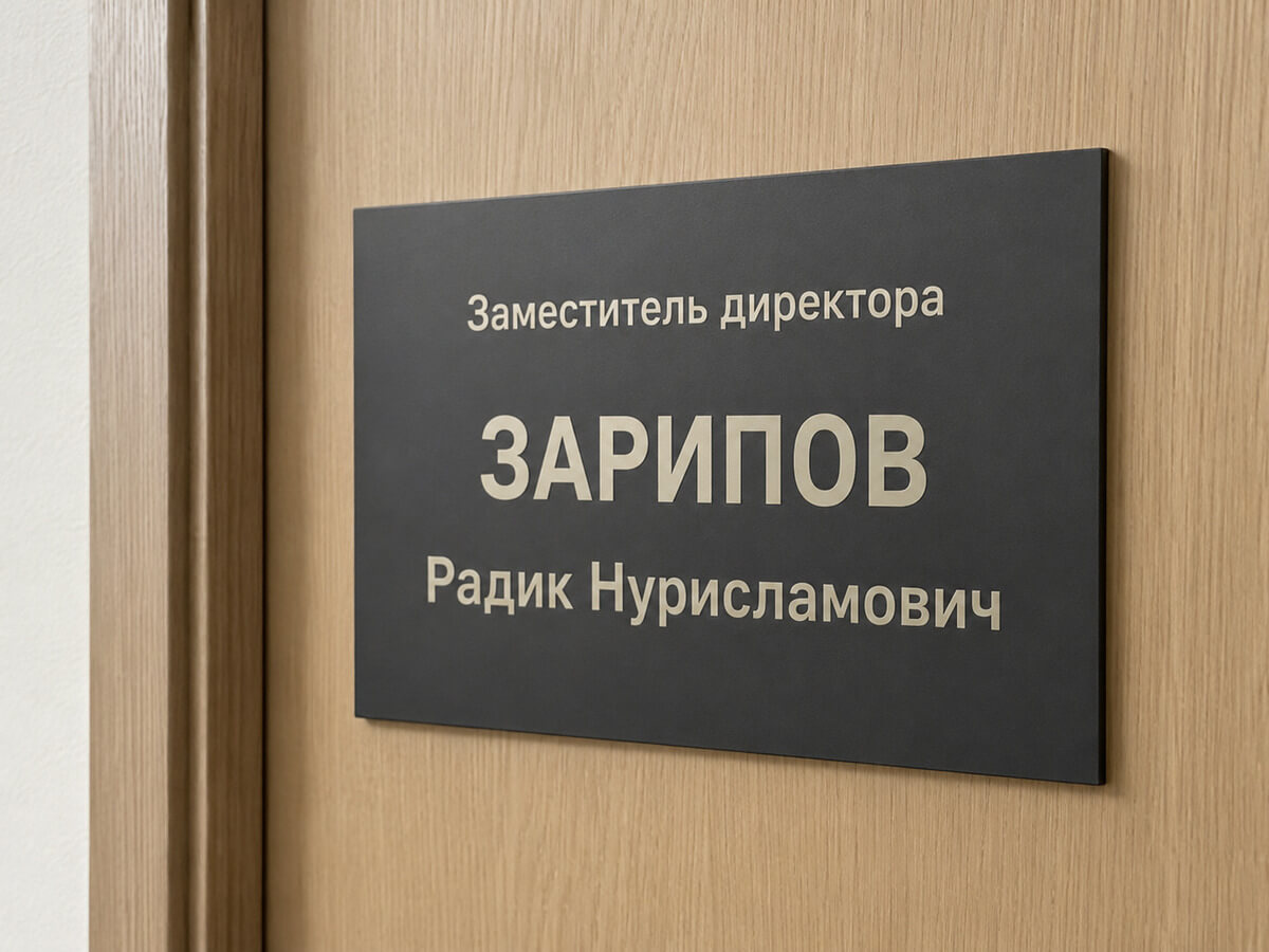 Табличка на дверь кабинета заместителя директора с ФИО