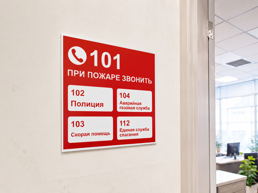 Табличка Телефоны экстренных служб для организации-2
