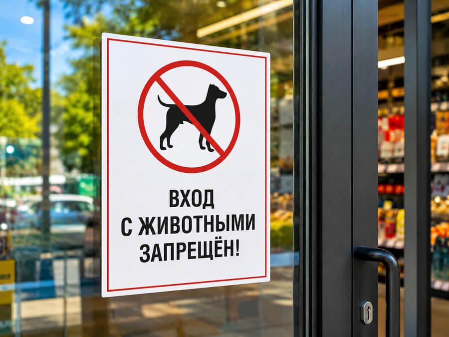 Табличка Вход с животными запрещен для магазина или кафе-6