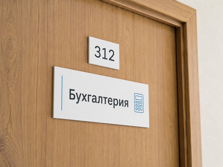 Табличка на дверь кабинета в офисе