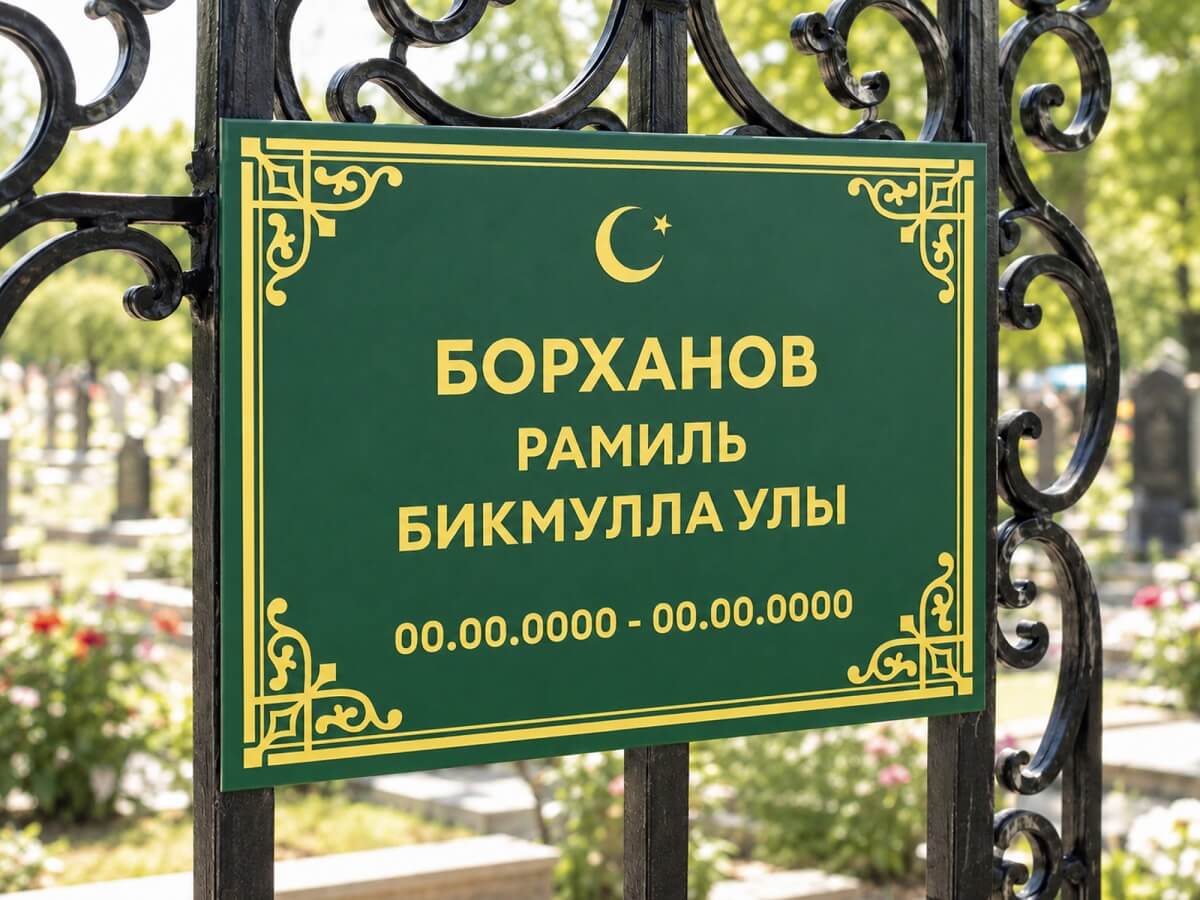 Мусульманская ритуальная табличка с именами и датами