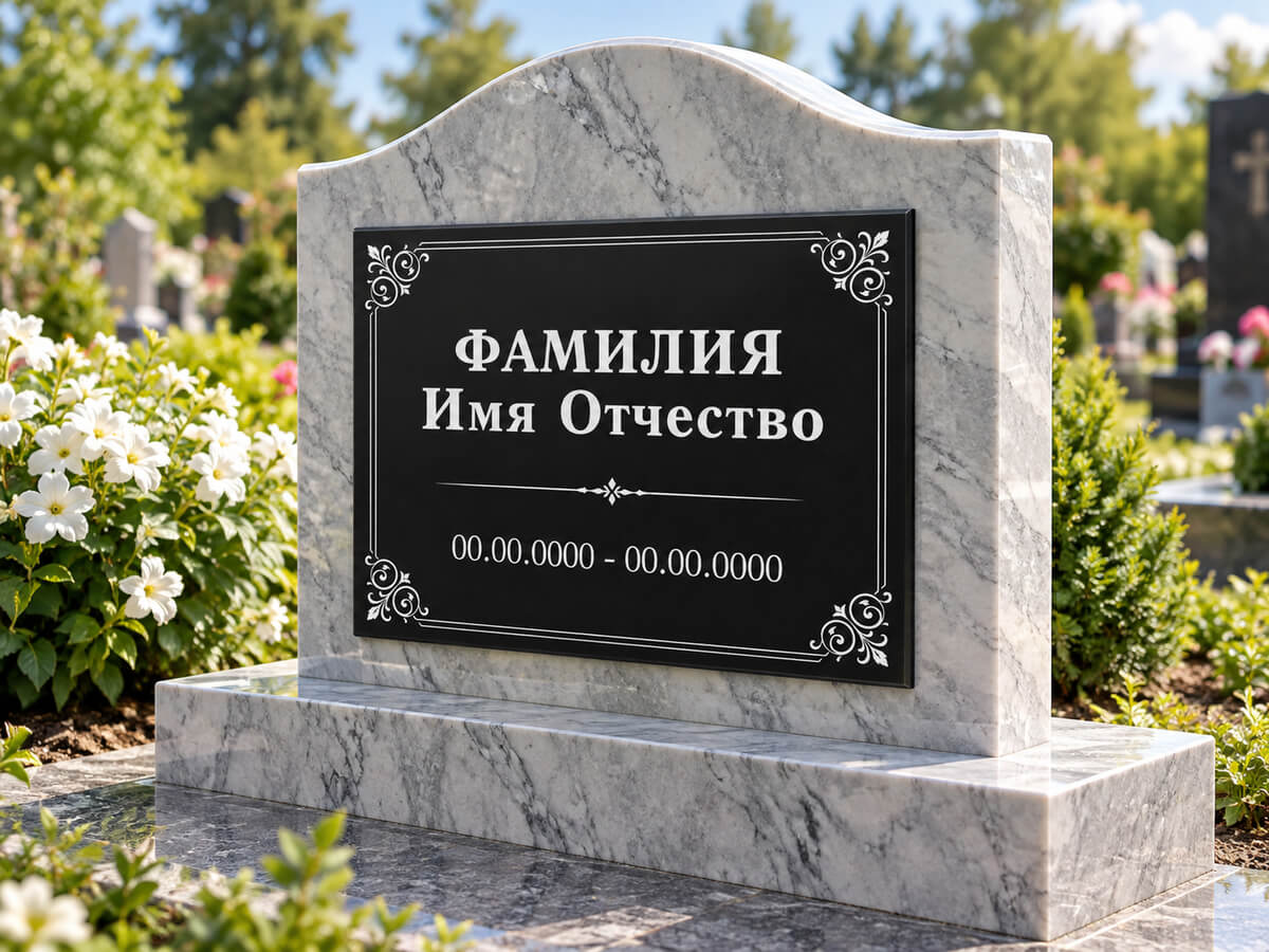 Ритуальная табличка на памятник с именами и датами