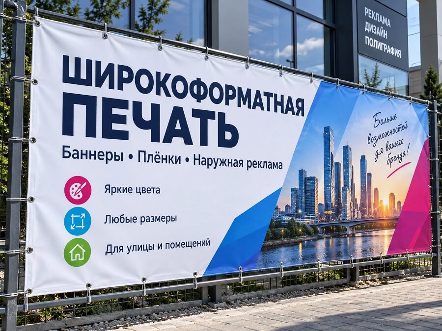 Широкоформатная печать баннеры пленки наружная реклама