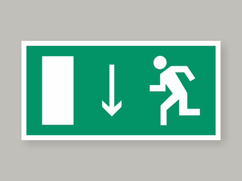 Указатель двери эвакуационного выхода (левосторонний) Е10